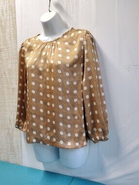 SFERA Casual Brown Polka Dot  3/4 Sleeve Blouse - M